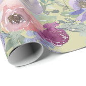 Roze Paarse Rozen Tuin Cadeaupapier (Rol Hoek)