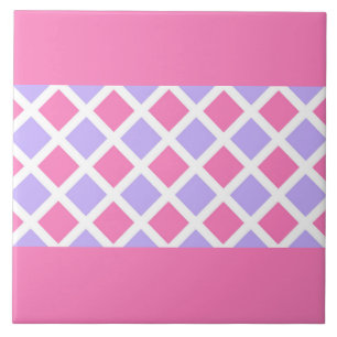 Roze Paarse Ruit Diamant Patroon Tegeltje
