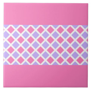 Roze Paarse Ruit Diamant Patroon Tegeltje