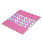 Roze Paarse Ruit Diamant Patroon Tegeltje (Zijkant)