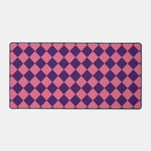 Roze Paarse Ruitjes Diamant Patroon  Bureaumat