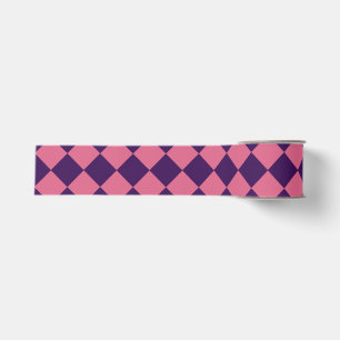 Roze Paarse Ruitjes Diamant Patroon Grosgrain Lint