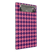 Roze Paarse Ruitjes Diamant Patroon Mini Klembord (Schuin)