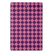 Roze Paarse Ruitjes Diamant Patroon Mini Klembord (Achterkant)