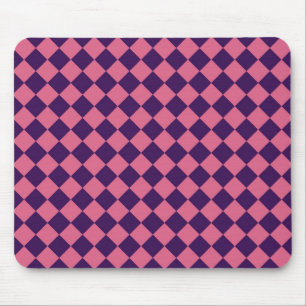 Roze Paarse Ruitjes Diamant Patroon Muismat