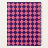 Roze Paarse Ruitjes Diamant Patroon Planner (Achterkant)
