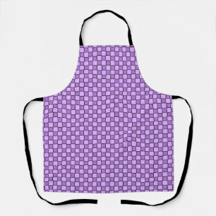 Roze Paarse Schachbrett Gingham Patroon Schort
