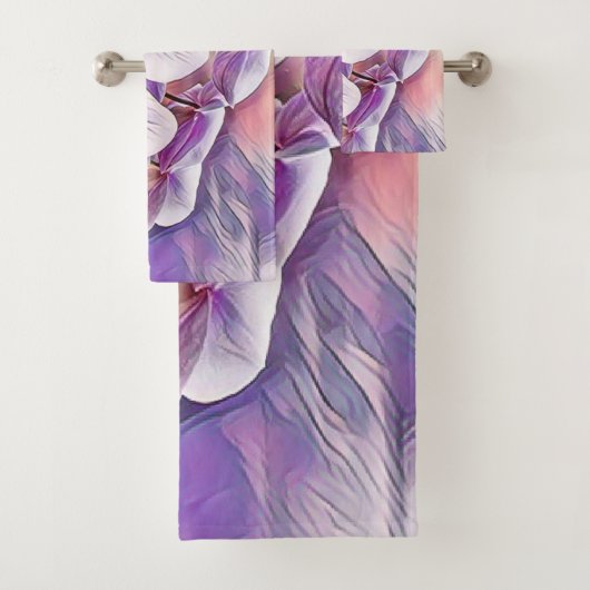 Roze paarse schattige orchidee bloem waterverf bad handdoek (Insitu)