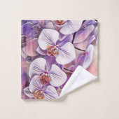 Roze paarse schattige orchidee bloem waterverf bad handdoek (Wasdoekje)