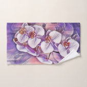 Roze paarse schattige orchidee bloem waterverf bad handdoek (Handdoek)