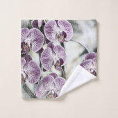 Roze paarse schattige orchidee bloemen tekening bad handdoek (Wasdoekje)