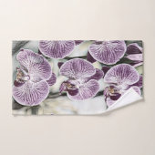 Roze paarse schattige orchidee bloemen tekening bad handdoek (Handdoek)