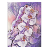 Roze paarse schattige orchidee bloemen tekening tafelkleed (Voorkant)