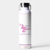 Roze Paarse Schattigee Moderne Meisje Martial Arts Waterfles (Voorkant)