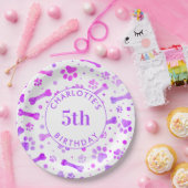 Roze Paarse schilderafdrukken Aangepast op zaterda Papieren Bordje (Feest)