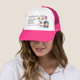 Roze Paarse Schoonmaak Cartoon Unieke Reiniging Trucker Pet