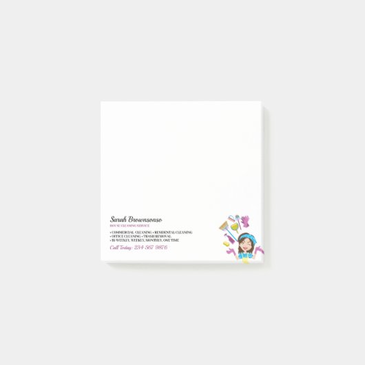 Roze Paarse Schoonmaak Merkbeleving Reiniging Post-it® Notes (Voorkant)