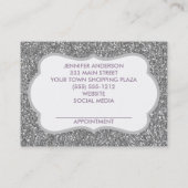 Roze Paarse Silver Floral Beauty-benoeming Afsprakenkaartje (Achterkant)