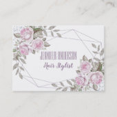 Roze Paarse Silver Floral Beauty-benoeming Afsprakenkaartje (Voorkant)