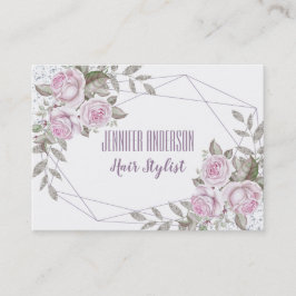 Roze Paarse Silver Floral Beauty-benoeming Afsprakenkaartje