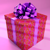 Roze Paarse Sinaasappel Crayon Diamonds Geometrisc Cadeaupapier