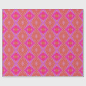 Roze Paarse Sinaasappel Crayon Diamonds Geometrisc Cadeaupapier (Vlak)