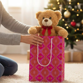 Roze Paarse Sinaasappel Crayon Diamonds Geometrisc Medium Cadeauzakje