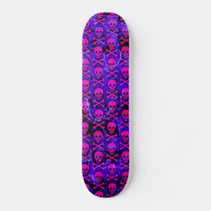 Roze & Paarse Skulls Skateboard Deck