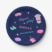 Roze Paarse Sleepover Verjaardagsfeeststerren