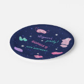 Roze Paarse Sleepover Verjaardagsfeeststerren Papieren Bordje (Gekanteld)