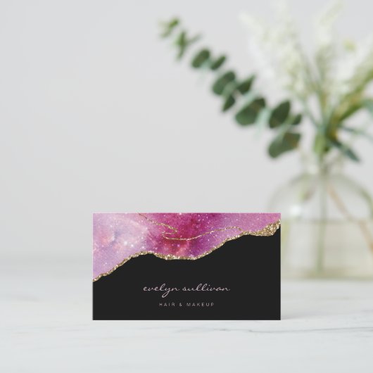 roze paarse smeltkroes visitekaartje (Staand voorkant)