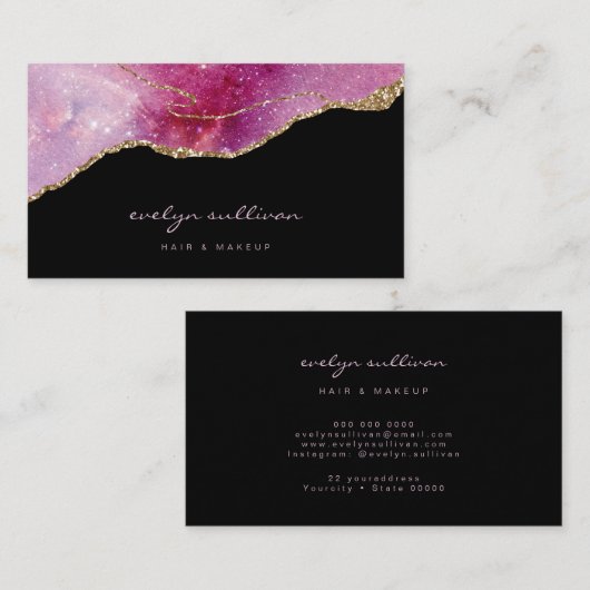 roze paarse smeltkroes visitekaartje (Voorkant / Achterkant)