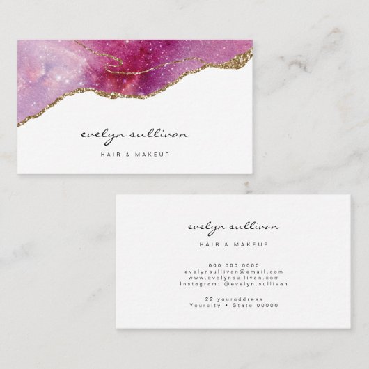 roze paarse smeltprop visitekaartje (Voorkant / Achterkant)