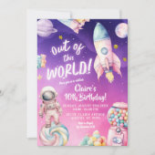 Roze Paarse Snoep Galaxy Girl's Any Age Birthday Kaart (Voorkant)