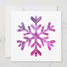 Roze Paarse Snowflake Modern Elegant Kerstmis Feestdagenkaart