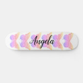Roze Paarse Sparkle Butterflies Gepersonaliseerd S Persoonlijk Skateboard (Horizontaal)