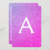 Roze Paarse Sparkle Glitter Girly Verjaardagsfeest Kaart (Voorkant / Achterkant)