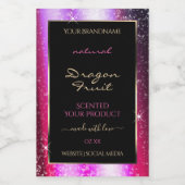 Roze Paarse Sparkle Glitter Lijst Productlabel Voedselcontainer Etiket (Enkel label)