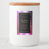 Roze Paarse Sparkle Glitter Lijst Productlabel Voedselcontainer Etiket (Voorkant)