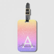 Roze Paarse Sparkle Glitter Monogram Naam