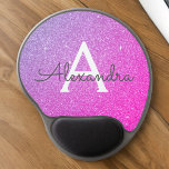 Roze Paarse Sparkle Glitter Monogram Name Mousepad Gel Muismat<br><div class="desc">Roze en Paarse Ombre Sparkle Glitter Monogram Naam Monogram Mousepad. Deze Mousepad kan worden aangepast om uw voornaam op te nemen. Neem contact op met de ontwerper voor aangepaste overeenkomende items.</div>