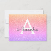 Roze Paarse Sparkle Glitter Sweet 16 Bewaar de dat Save The Date (Voorkant)