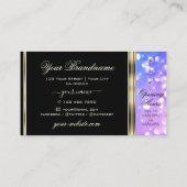 Roze Paarse Sparkle Glitter Zwart en Goud  Visitekaartje (Achterkant)