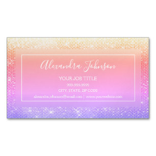 Roze Paarse Sparkle Modern en Elegant Magnetisch Visitekaartje