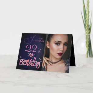 Roze Paarse sparkles Navy Blue Photo Birthday