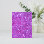 Roze Paarse Sparkly Glam Glitter Designer Briefkaart (Staand voorkant)