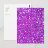 Roze Paarse Sparkly Glam Glitter Designer Briefkaart (Voorkant / Achterkant)