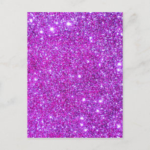 Roze Paarse Sparkly Glam Glitter Designer Briefkaart
