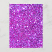 Roze Paarse Sparkly Glam Glitter Designer Briefkaart (Voorkant)