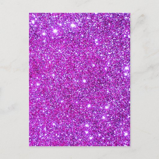 Roze Paarse Sparkly Glam Glitter Designer Briefkaart (Voorkant)